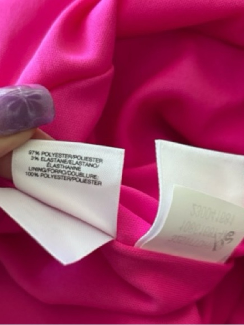 Hot Pink Sleeveless Shift Dress with Side Button Detail, P2P: 23” - Picture 8 of 9
